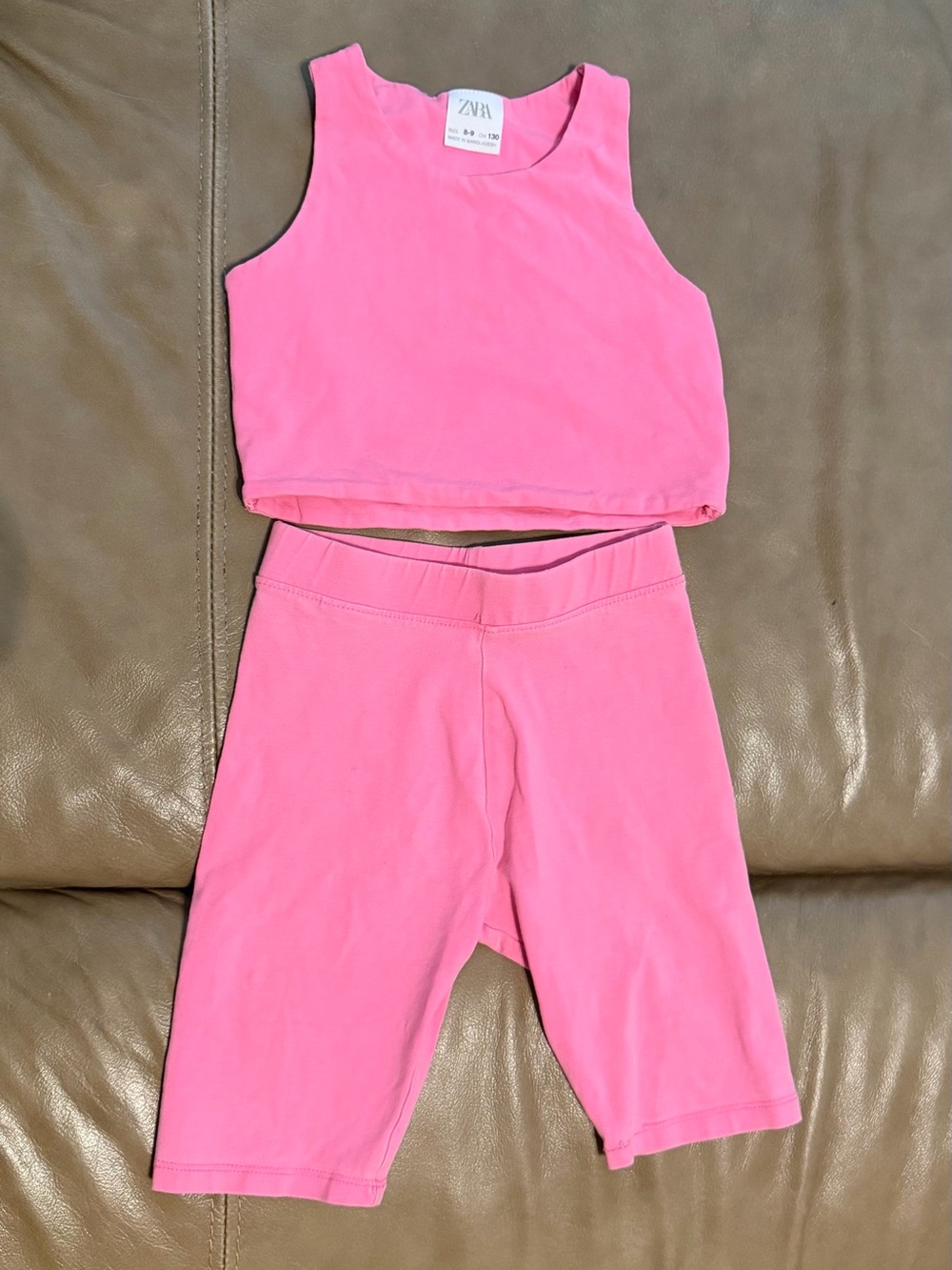Zara Hot Pink Cotton Top and Shorts Set